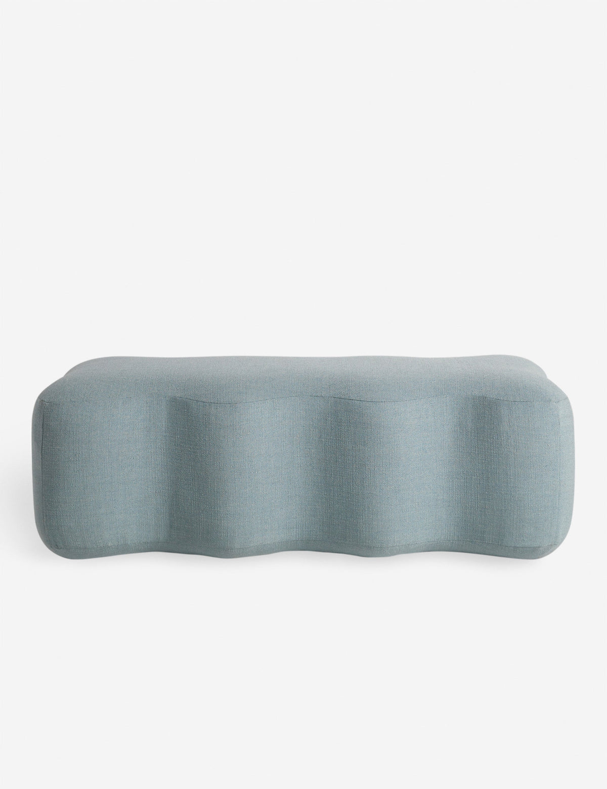 Lulu and Georgia - Open Box: June Bench, Blue Linen Weave by Eny Lee Parker