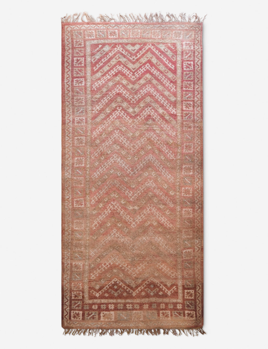 Lulu and Georgia - Vintage Moroccan Hand - Knotted Wool Rug No. 50, 6'4 x 15'3"