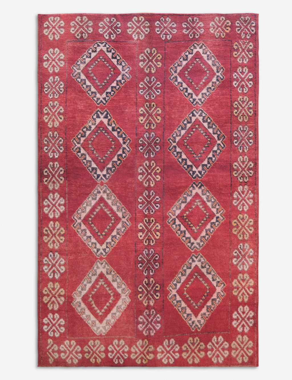 Lulu and Georgia - Vintage Moroccan Hand - Knotted Wool Rug No. 47, 5'5 x 8'7