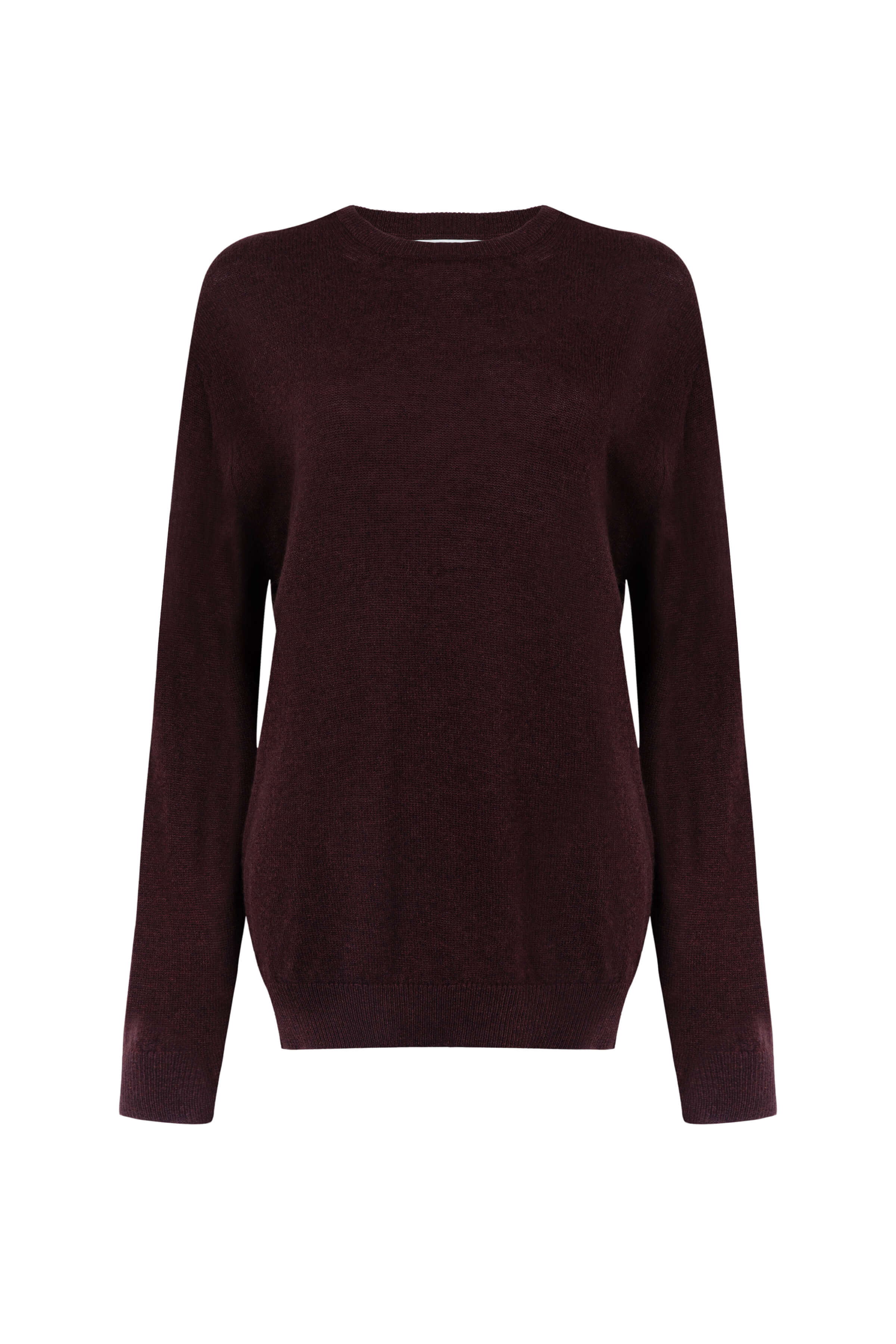 Johnstons of Elgin - Classic Cashmere Dark Brown Round Neck Jumper