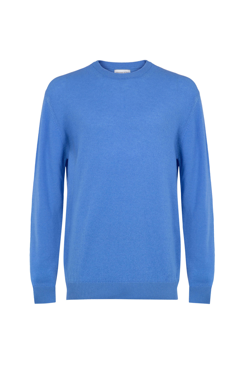 Johnstons of Elgin - Classic Cashmere Blue Round Neck Jumper