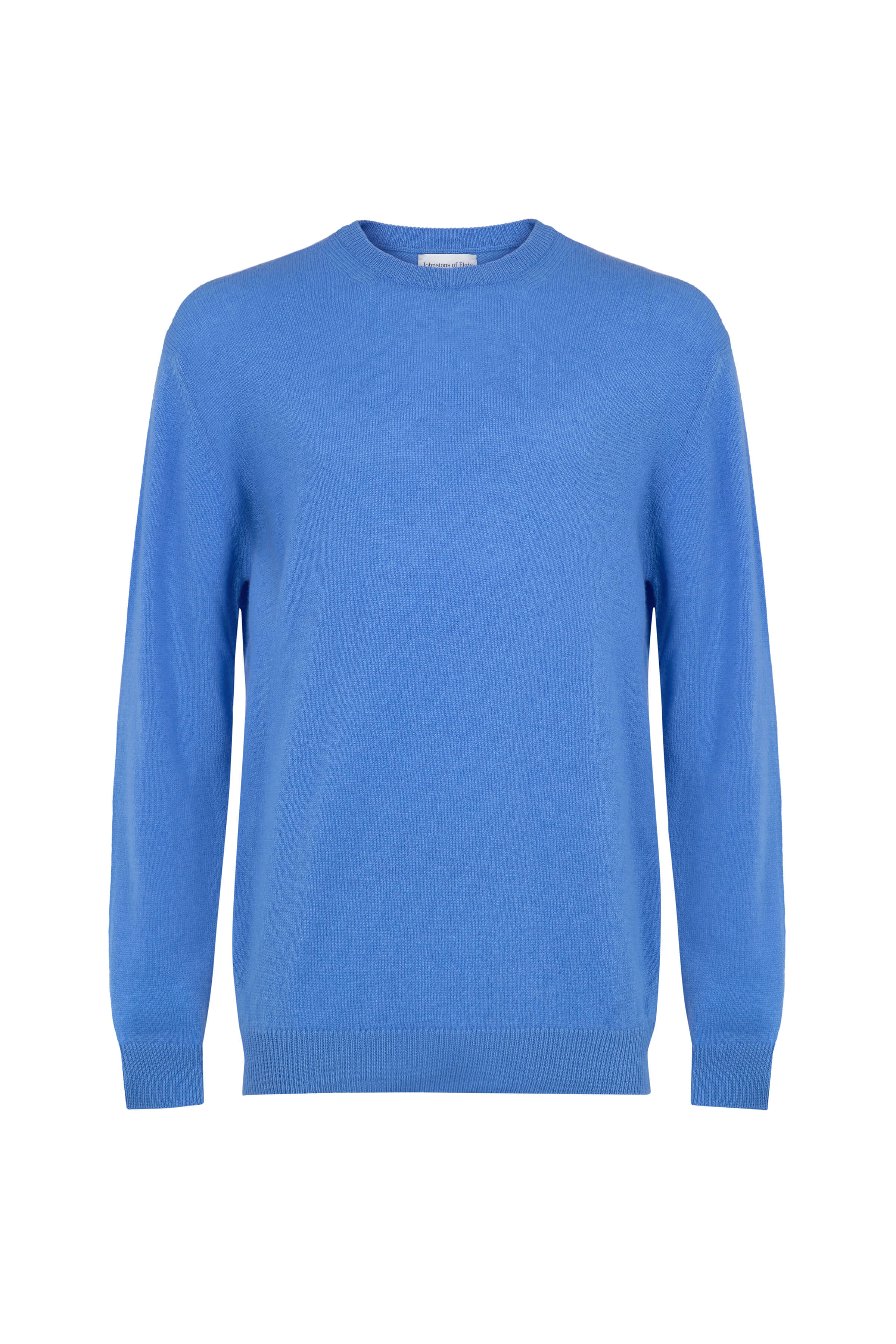 Johnstons of Elgin - Classic Cashmere Blue Round Neck Jumper