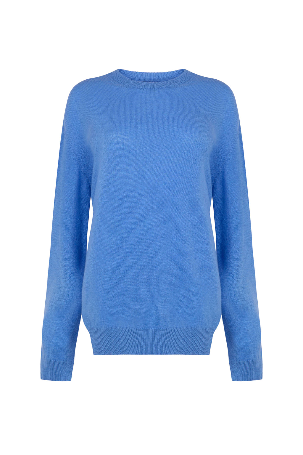 Johnstons of Elgin - Classic Cashmere Blue Round Neck Jumper