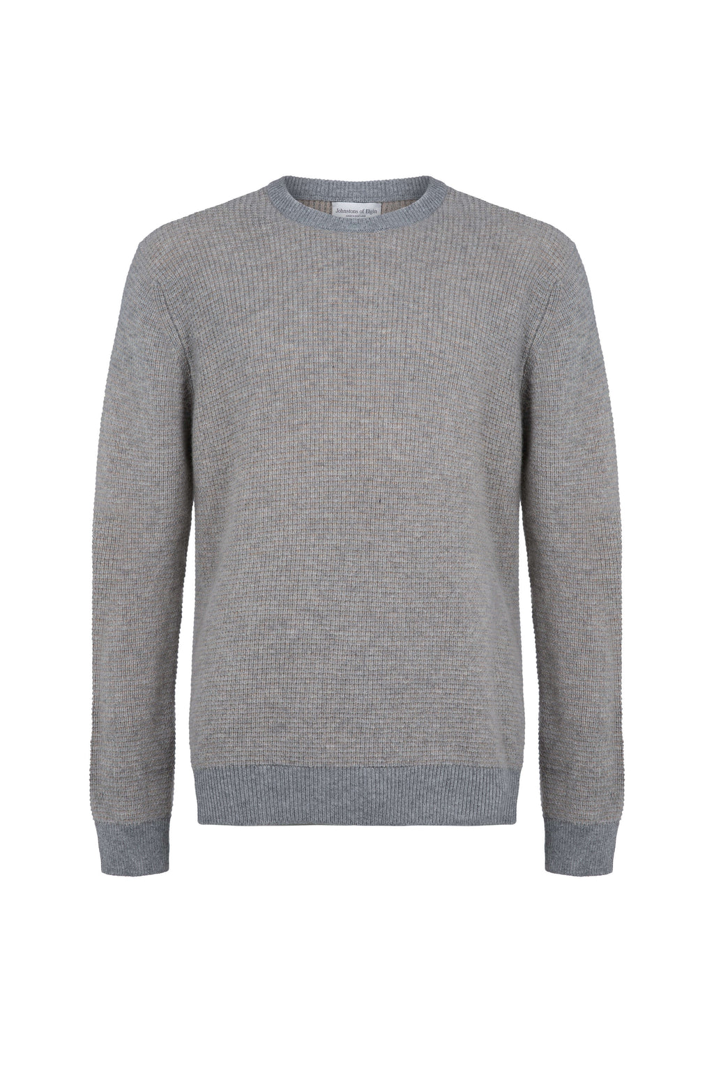 Johnstons of Elgin - Textured Waffle Rib Grey Cashmere Jumper