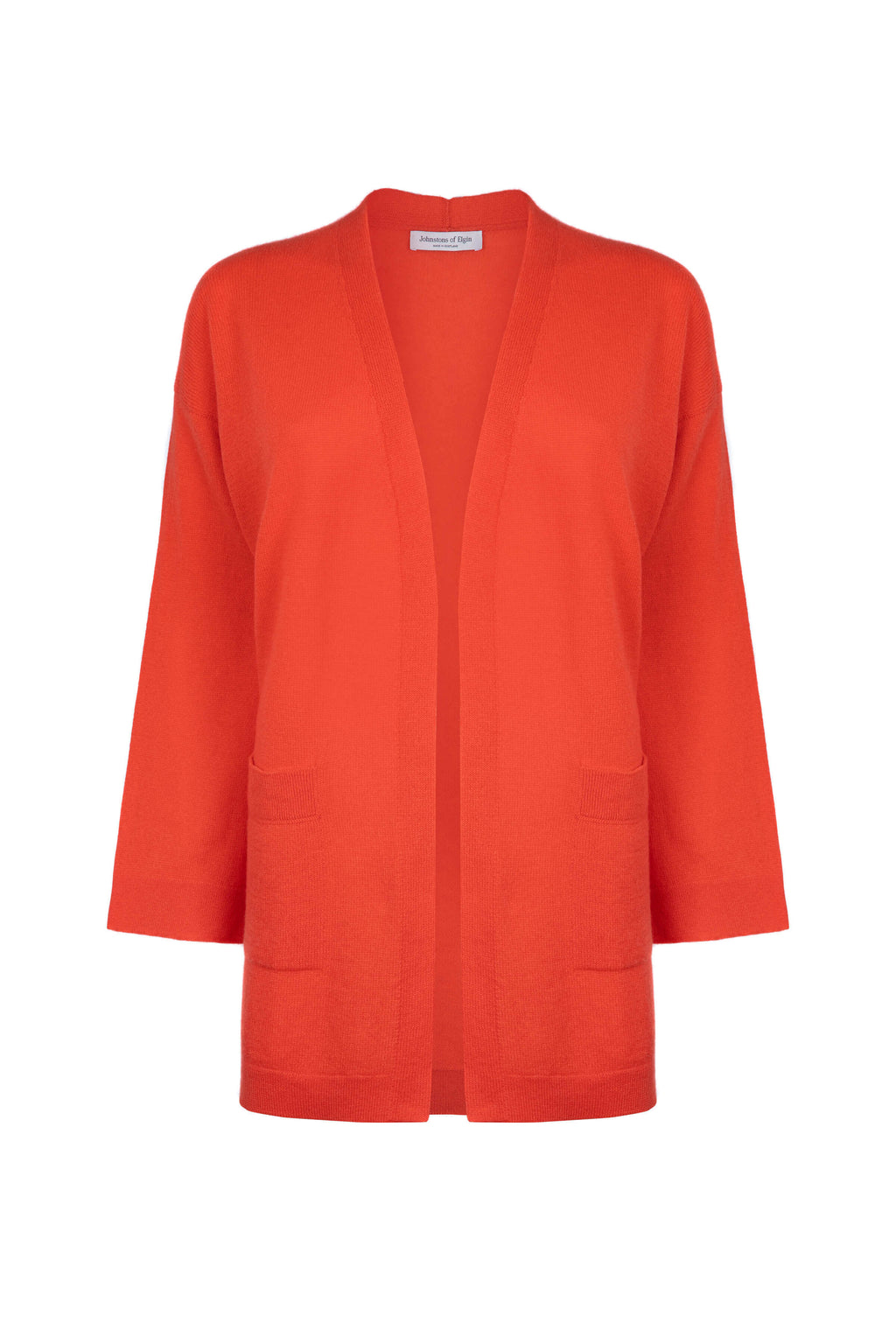 Johnstons of Elgin - Gauzy Cashmere Kimono Orange Cardigan