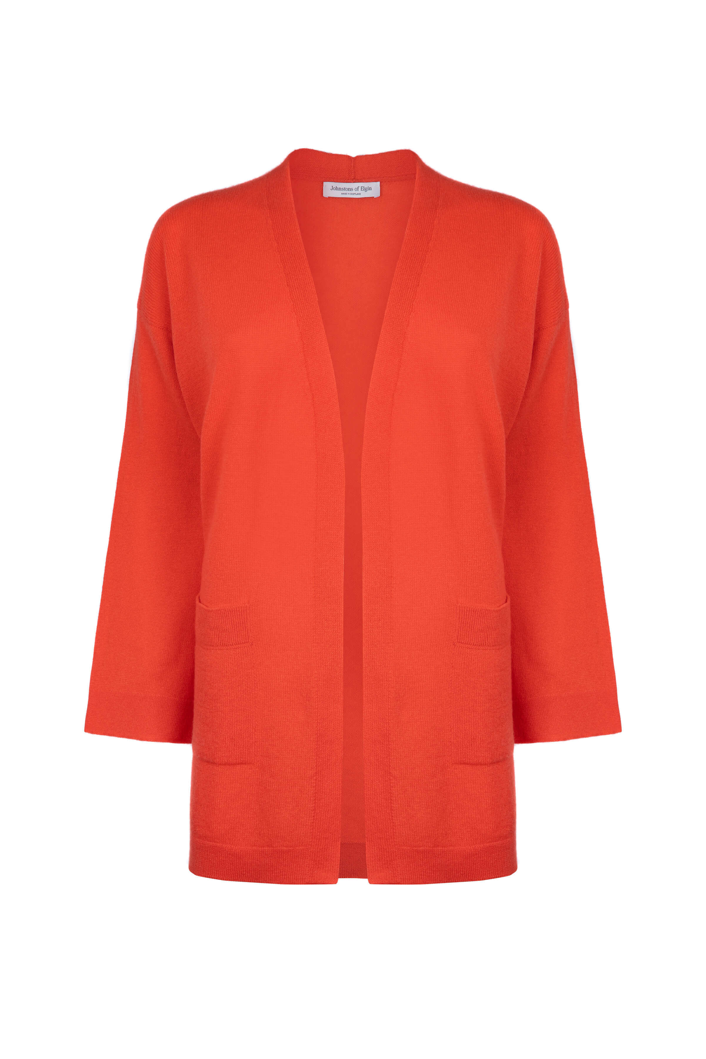 Johnstons of Elgin - Gauzy Cashmere Kimono Orange Cardigan