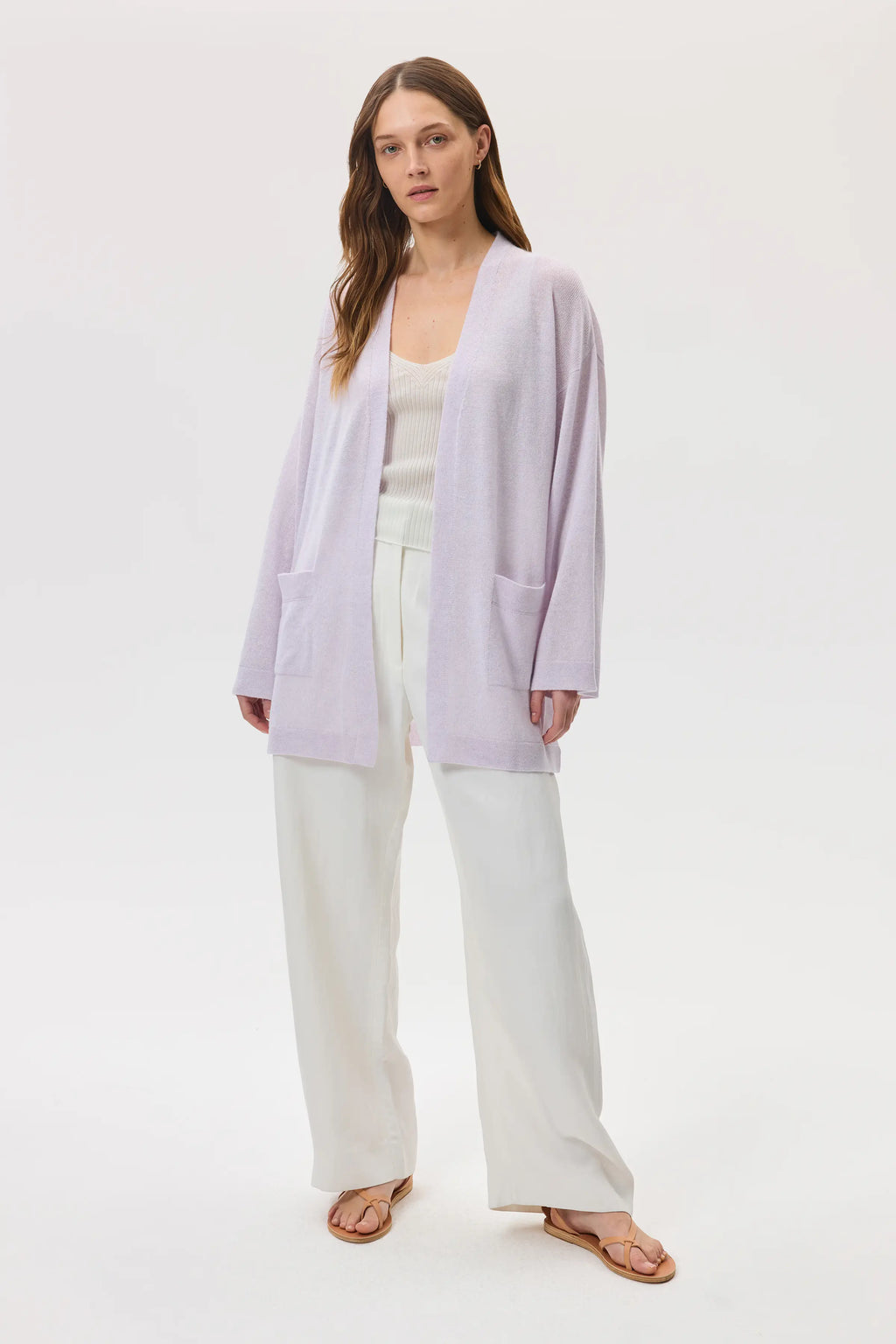Johnstons of Elgin - Cashmere Kimono Light Purple Cardigan