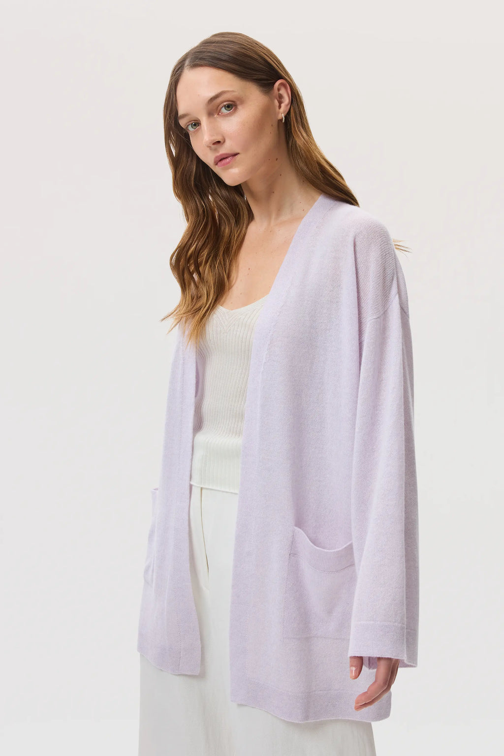 Johnstons of Elgin - Cashmere Kimono Light Purple Cardigan