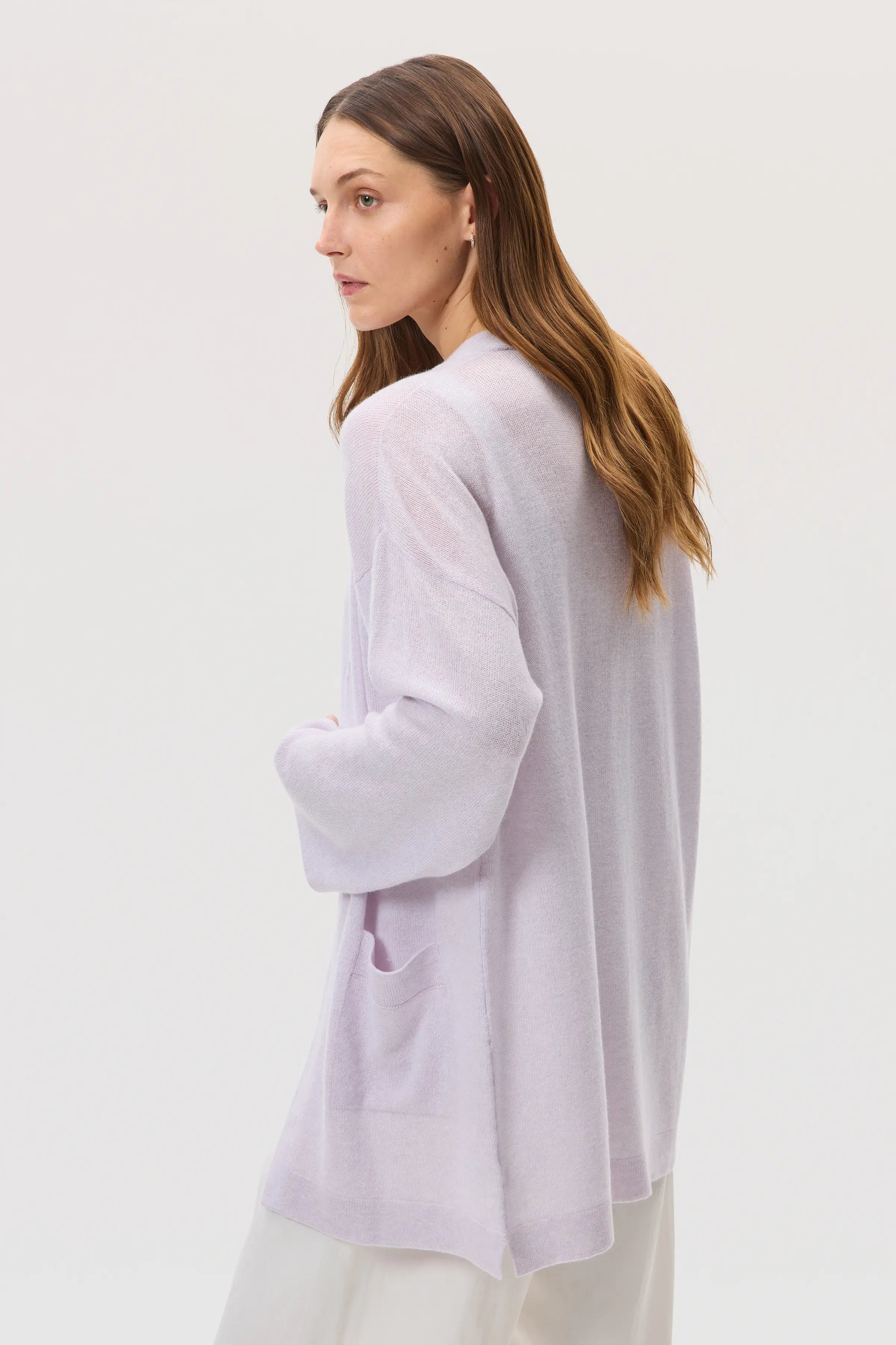 Johnstons of Elgin - Cashmere Kimono Light Purple Cardigan