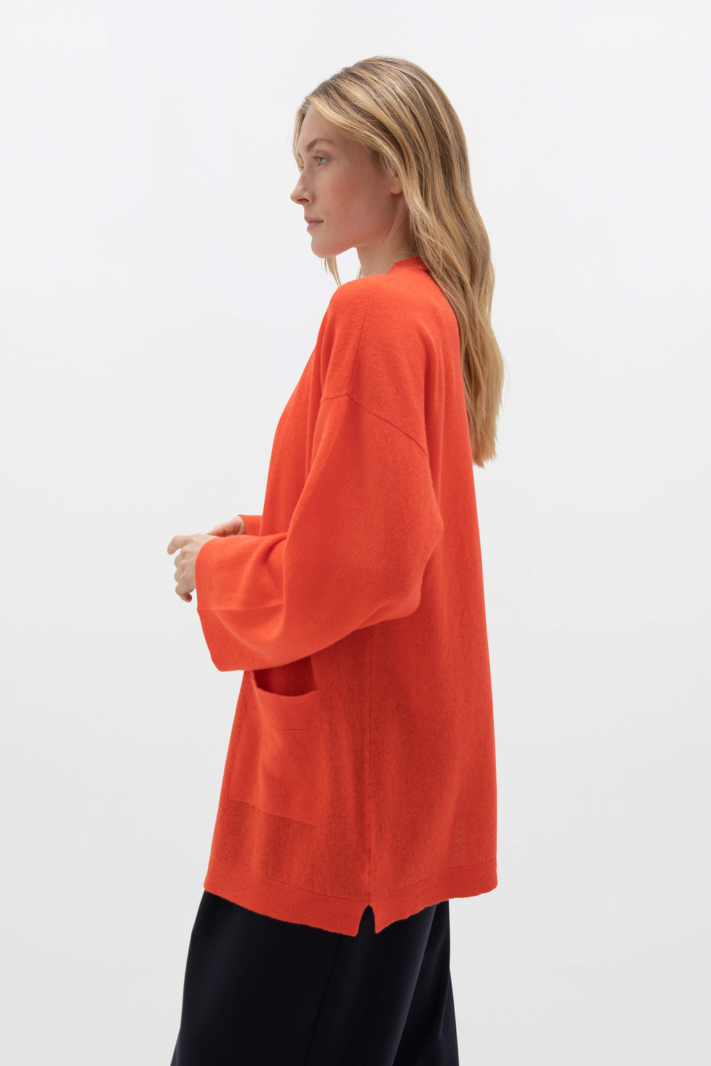Johnstons of Elgin - Gauzy Cashmere Kimono Orange Cardigan