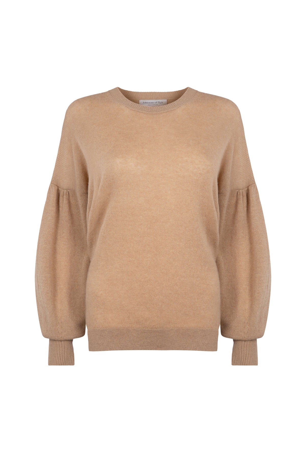 Johnstons of Elgin - Balloon Sleeve Camel Cashmere Jumper