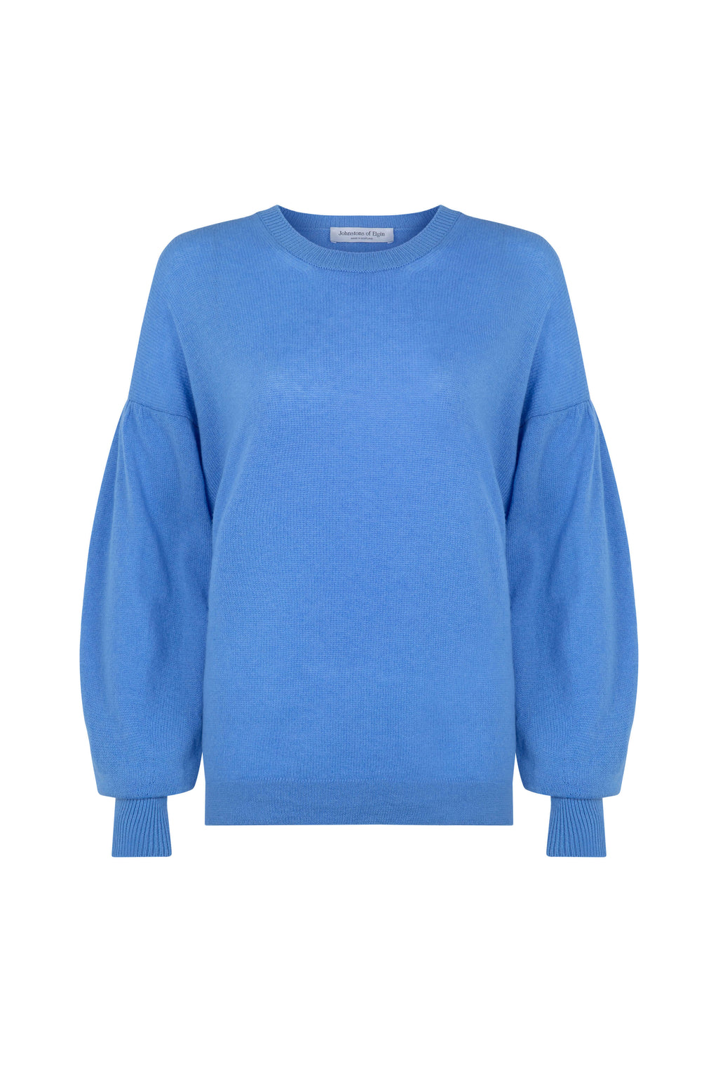 Johnstons of Elgin - Balloon Sleeve Blue Cashmere Jumper