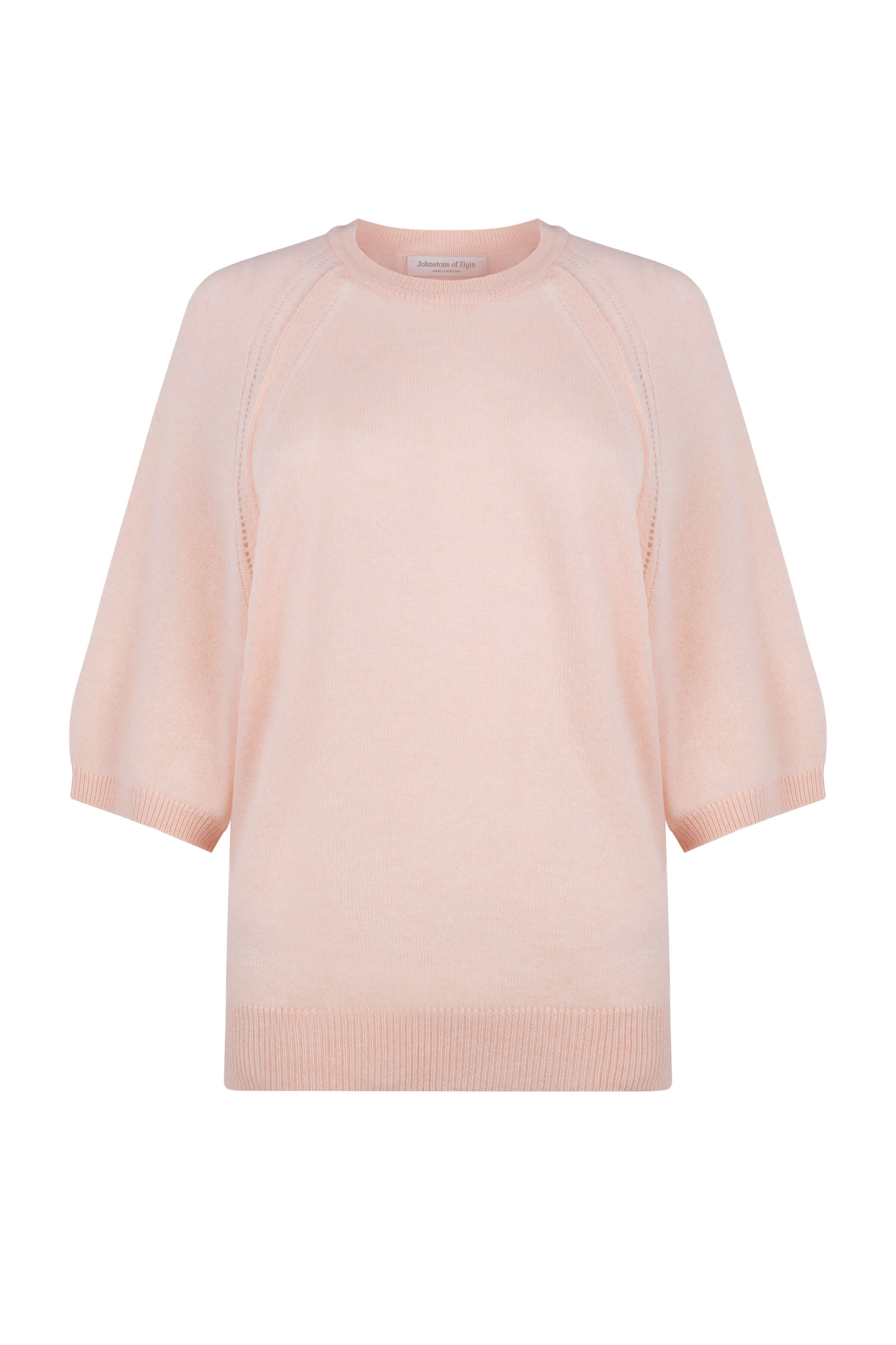 Johnstons of Elgin - Gauzy Cashmere Sweater with Half Sleeve