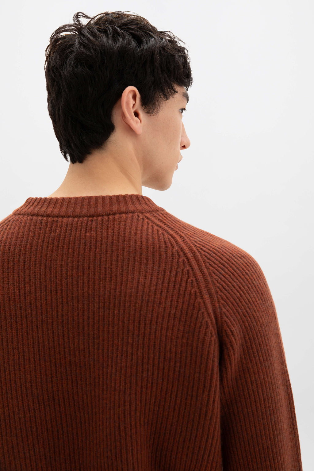 Johnstons of Elgin - Contrast Neck Red Cashmere Jumper