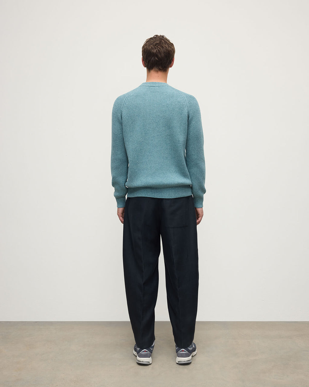 Johnstons of Elgin - Contrast Neck Green Cashmere Jumper