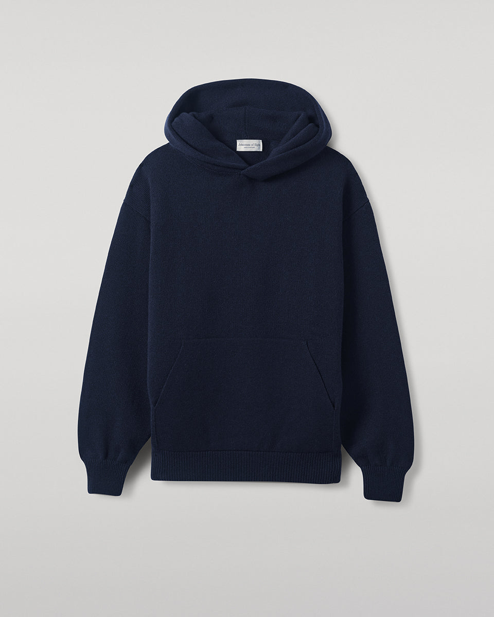 Johnstons of Elgin - Dark Navy Cashmere Hoodie