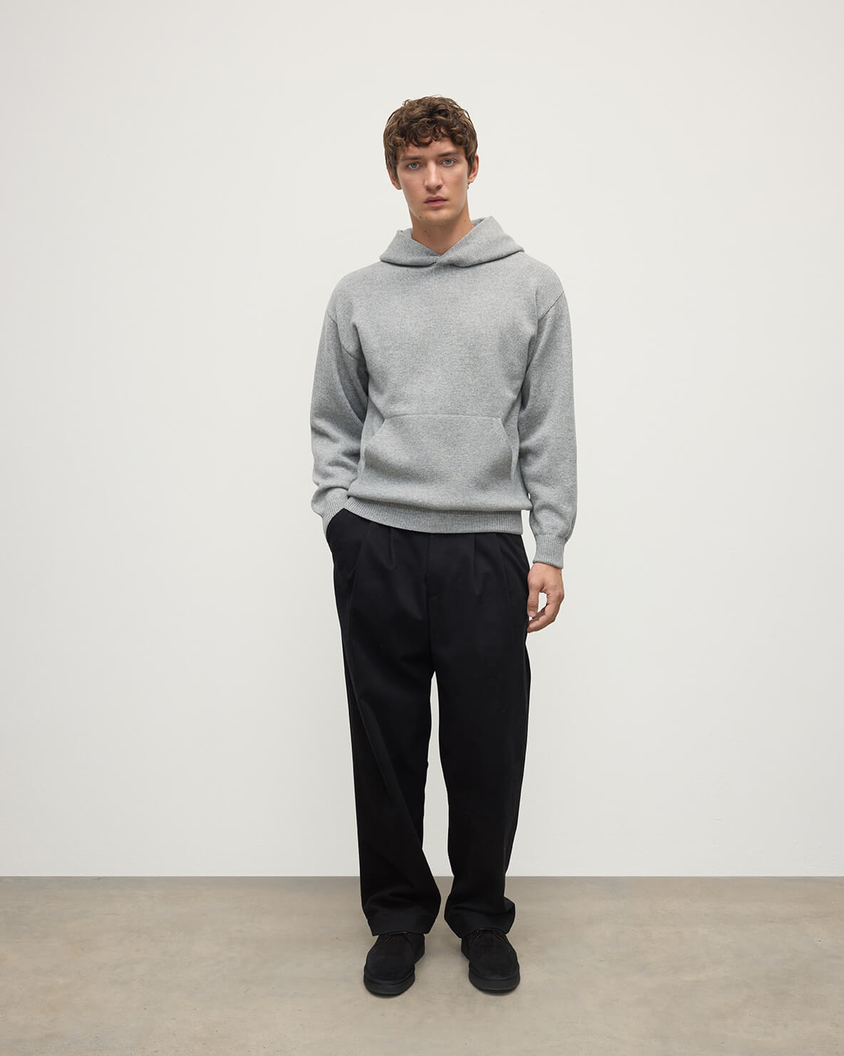 Johnstons of Elgin - Light Grey Cashmere Hoodie