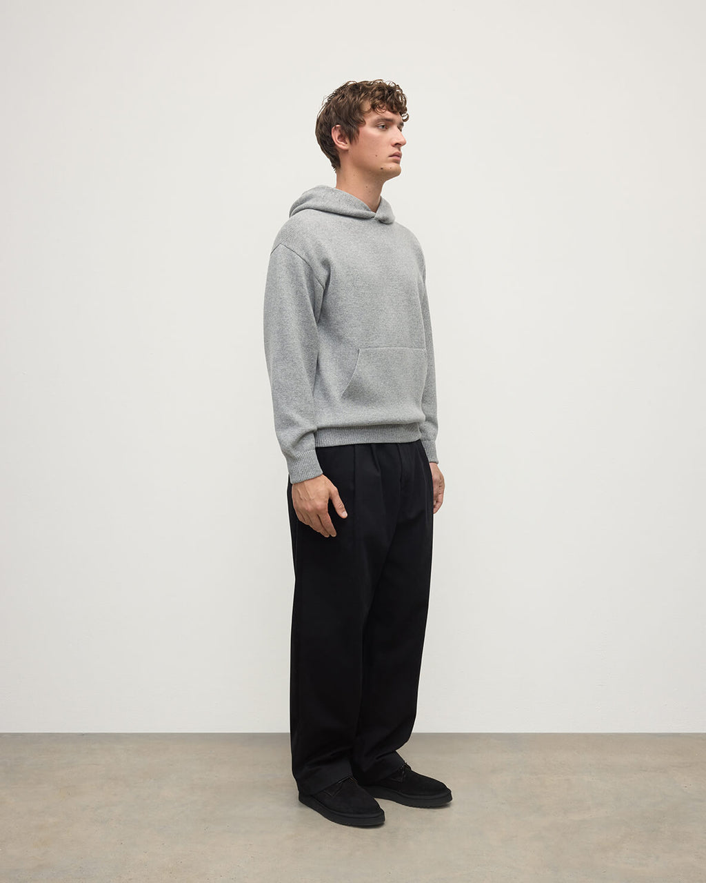 Johnstons of Elgin - Light Grey Cashmere Hoodie
