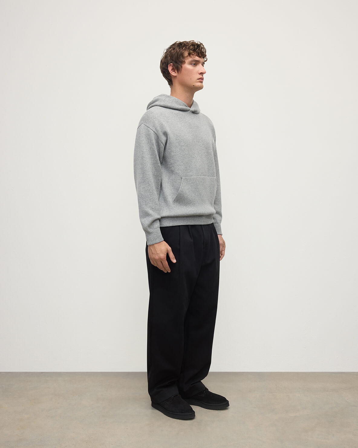 Johnstons of Elgin - Light Grey Cashmere Hoodie