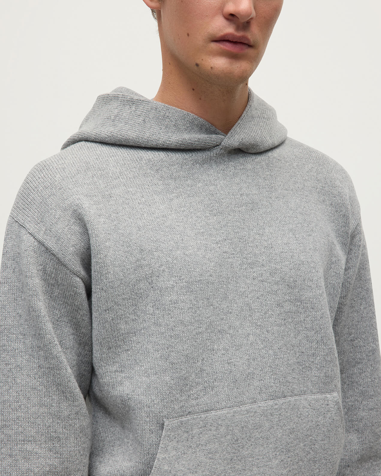 Johnstons of Elgin - Light Grey Cashmere Hoodie