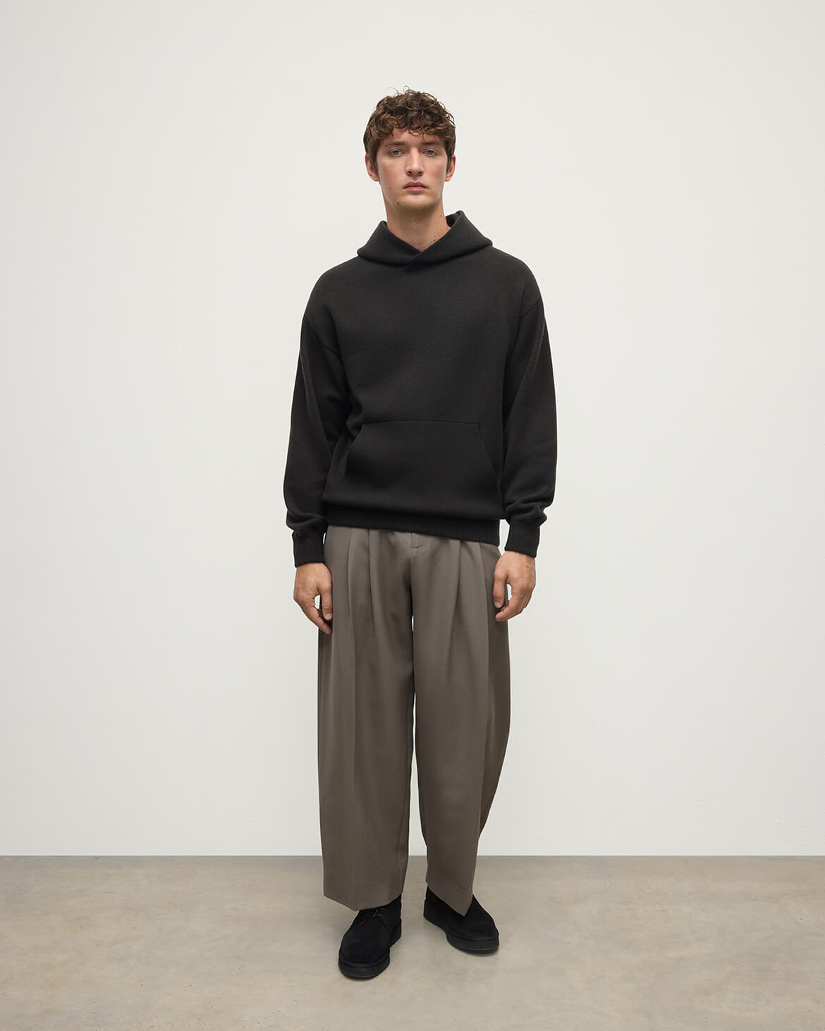 Johnstons of Elgin - Dark Grey Cashmere Hoodie