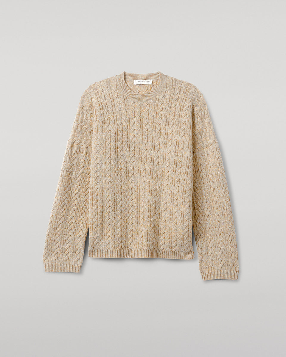 Johnstons of Elgin - Cable Knit Natural Cashmere Jumper