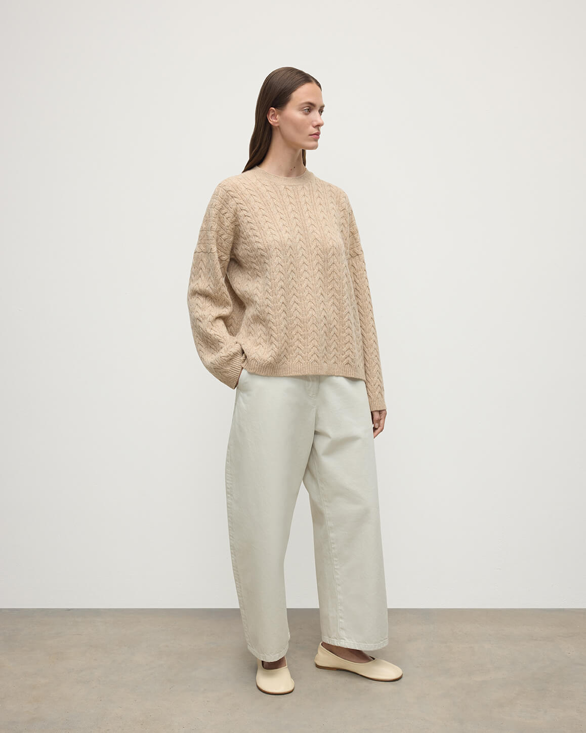 Johnstons of Elgin - Cable Knit Natural Cashmere Jumper