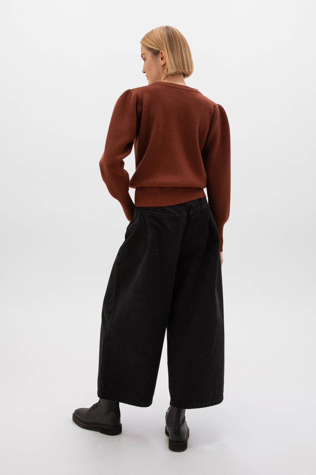 Johnstons of Elgin - Puff Sleeve Red Cashmere Jumper