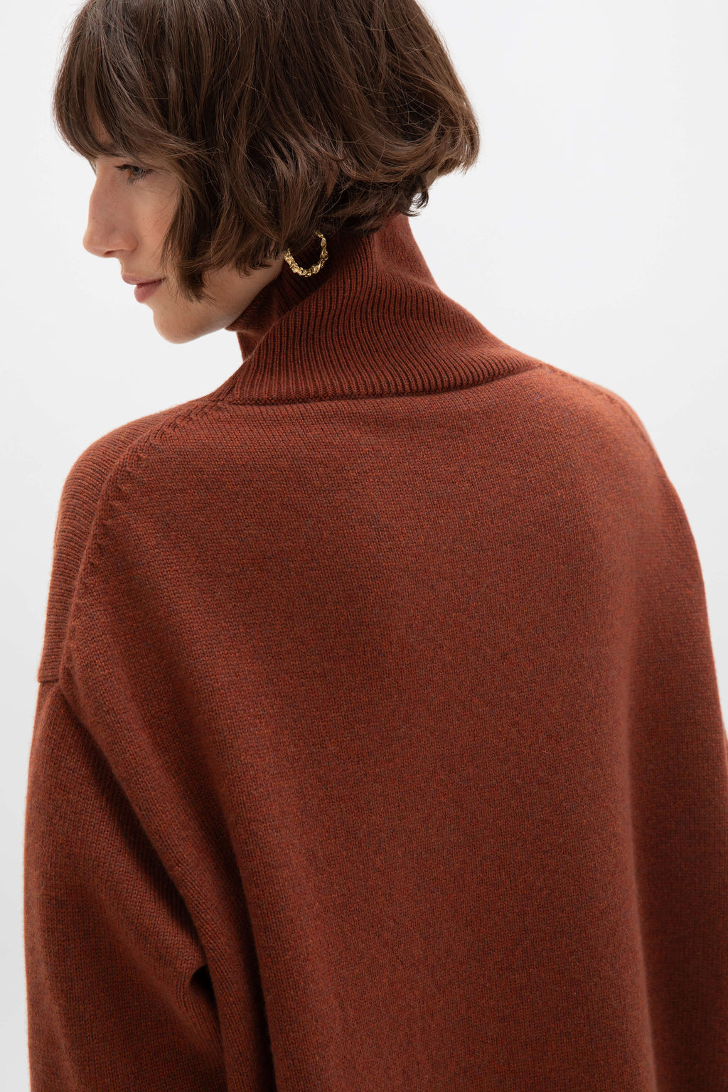 Johnstons of Elgin - Cashmere Red Roll Neck Jumper