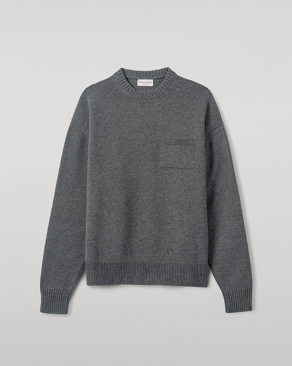 Johnstons of Elgin - Oversized Mid Grey Cashmere Jumper