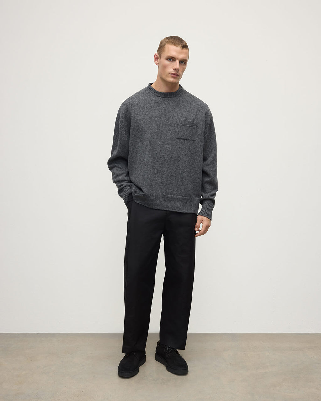 Johnstons of Elgin - Oversized Mid Grey Cashmere Jumper