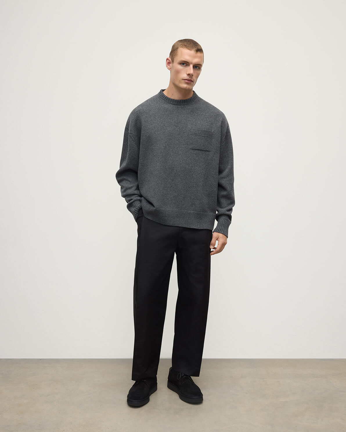Johnstons of Elgin - Oversized Mid Grey Cashmere Jumper