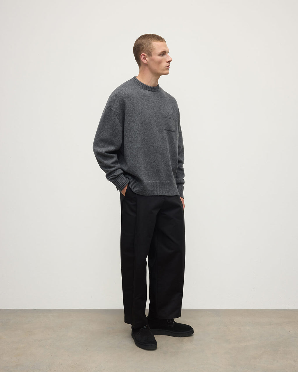 Johnstons of Elgin - Oversized Mid Grey Cashmere Jumper