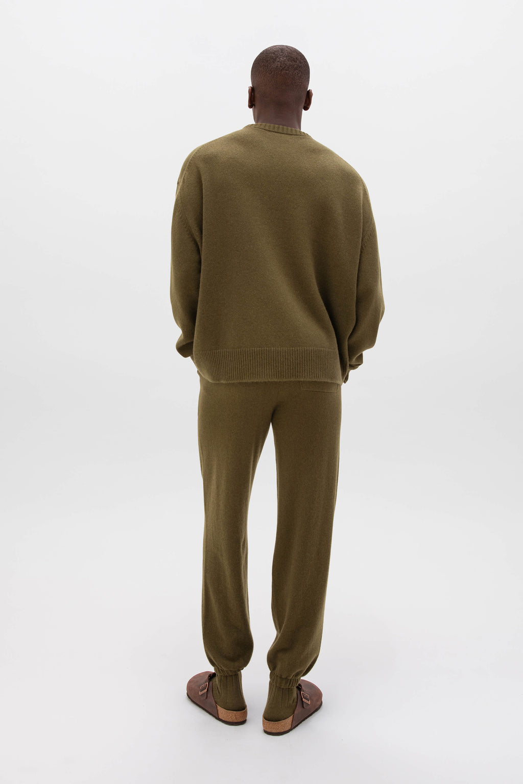 Johnstons of Elgin - Tapered Olive Green Cashmere Joggers
