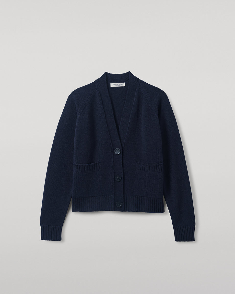 Johnstons of Elgin - Relaxed Fit Dark Navy Cashmere Cardigan