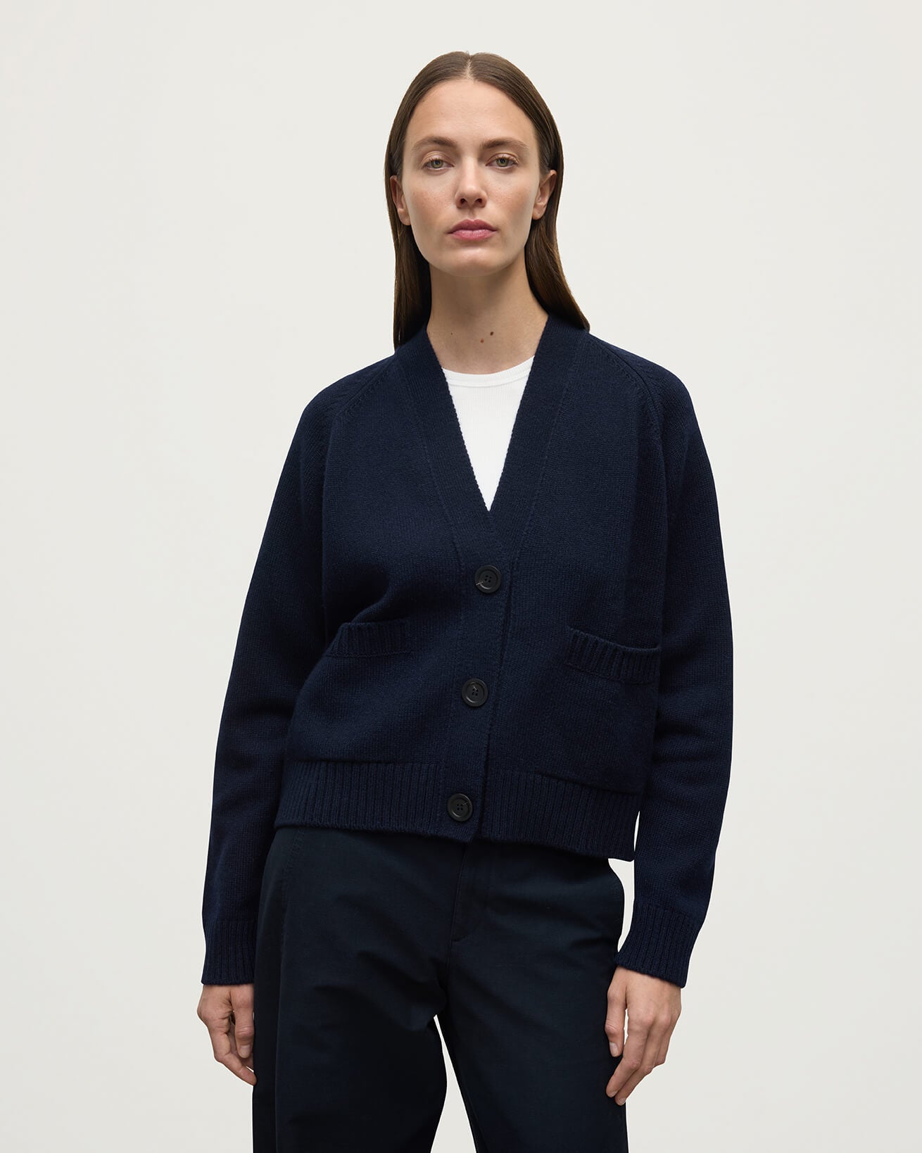 Johnstons of Elgin - Relaxed Fit Dark Navy Cashmere Cardigan