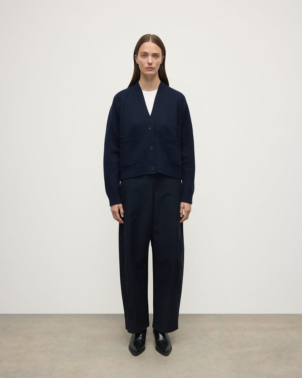 Johnstons of Elgin - Relaxed Fit Dark Navy Cashmere Cardigan