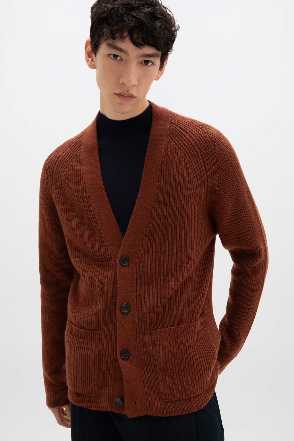 Johnstons of Elgin - Relaxed Red Cashmere Cardigan