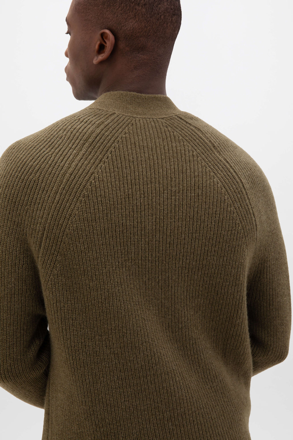 Johnstons of Elgin - Relaxed Olive Green Cashmere Cardigan