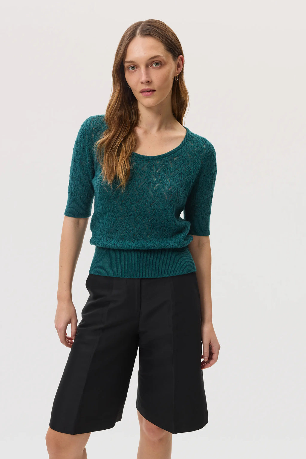 Johnstons of Elgin - Feather Lace Cashmere Jumper
