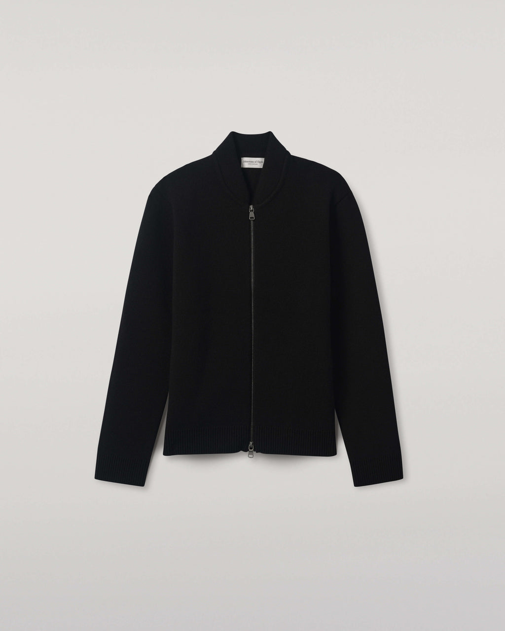 Johnstons of Elgin - Cashmere Milano Stitch Black Zip Jacket