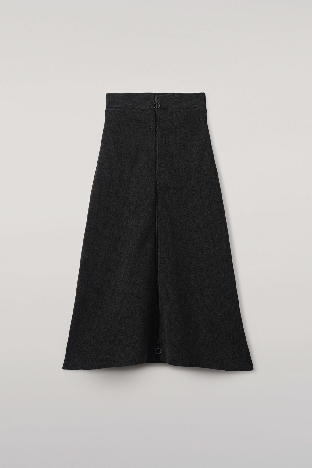 Johnstons of Elgin - A - Line Milano Dark Grey Cashmere Skirt