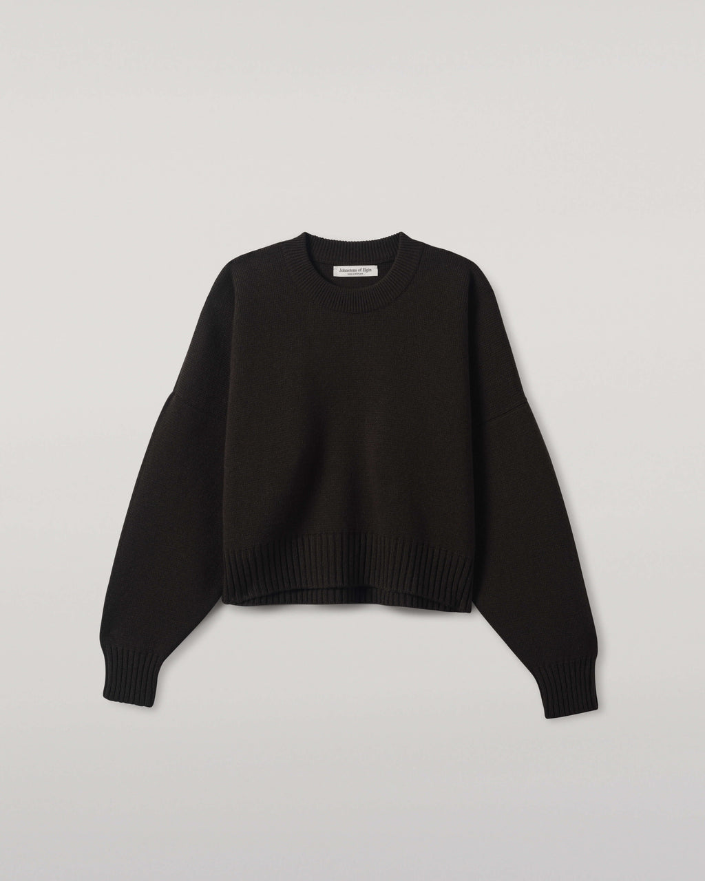 Johnstons of Elgin - Cropped Milano Mid Grey Cashmere Jumper