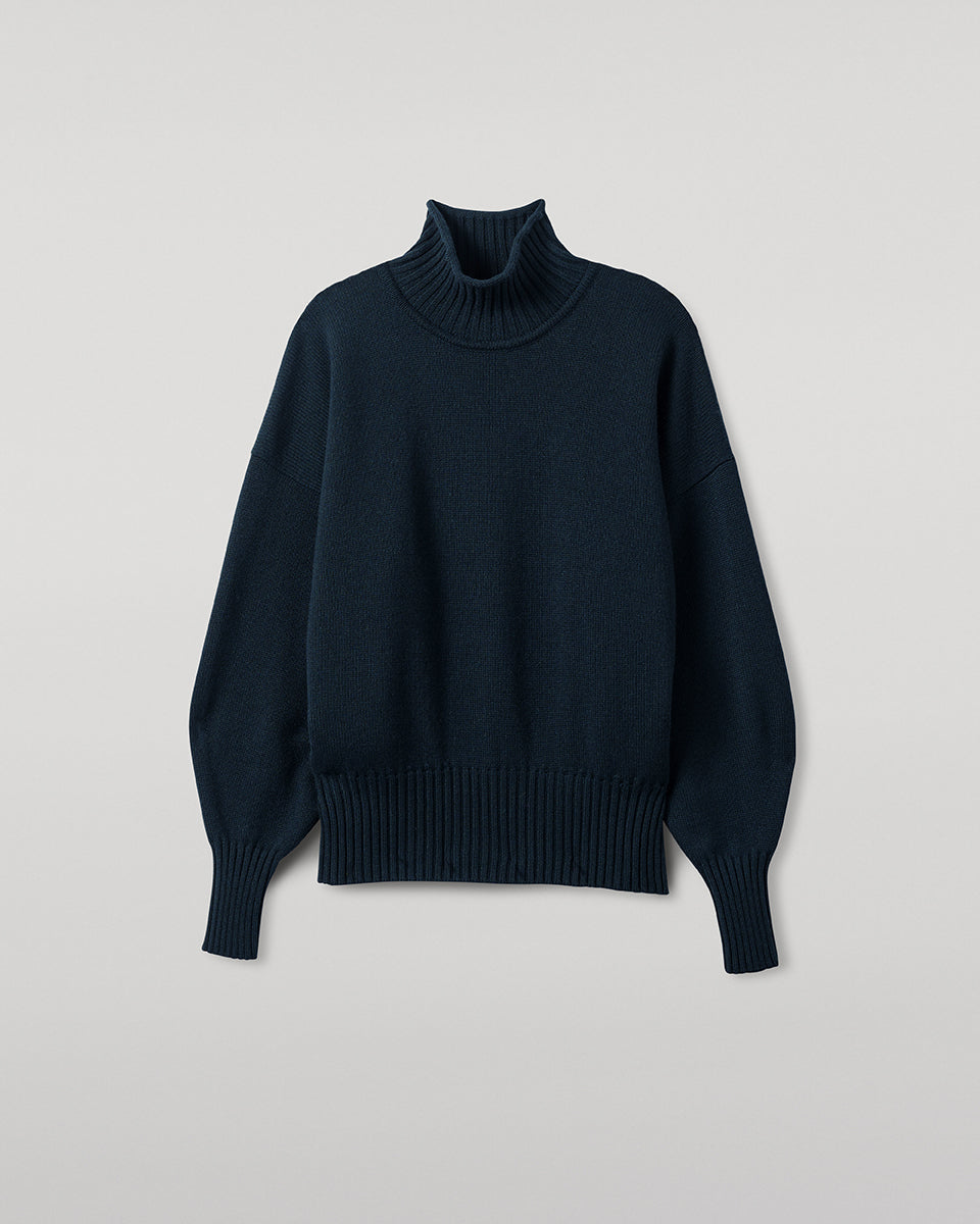 Johnstons of Elgin - High Neck Bottle Green Cashmere Jumper