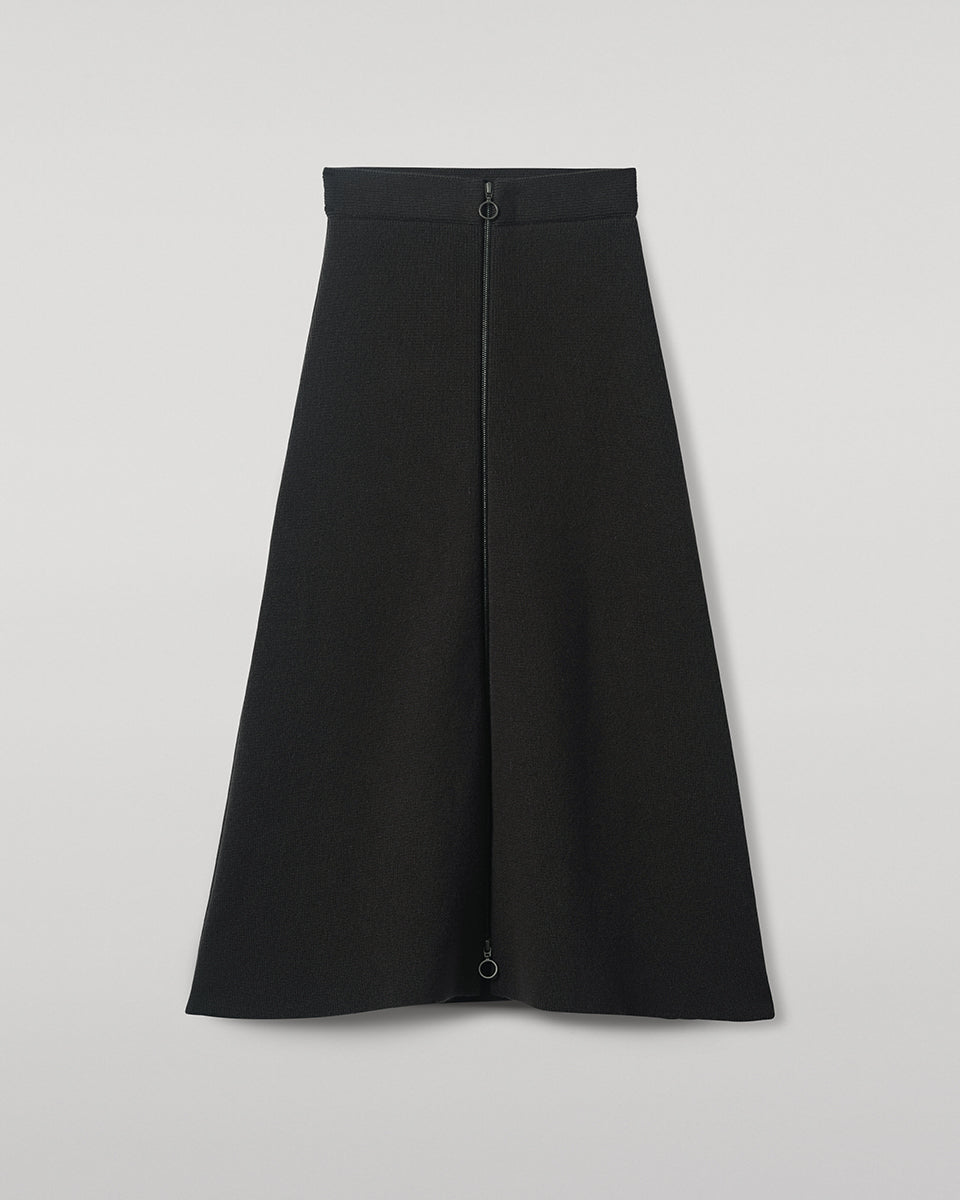 Johnstons of Elgin - A - Line Milano Mid Grey Cashmere Skirt