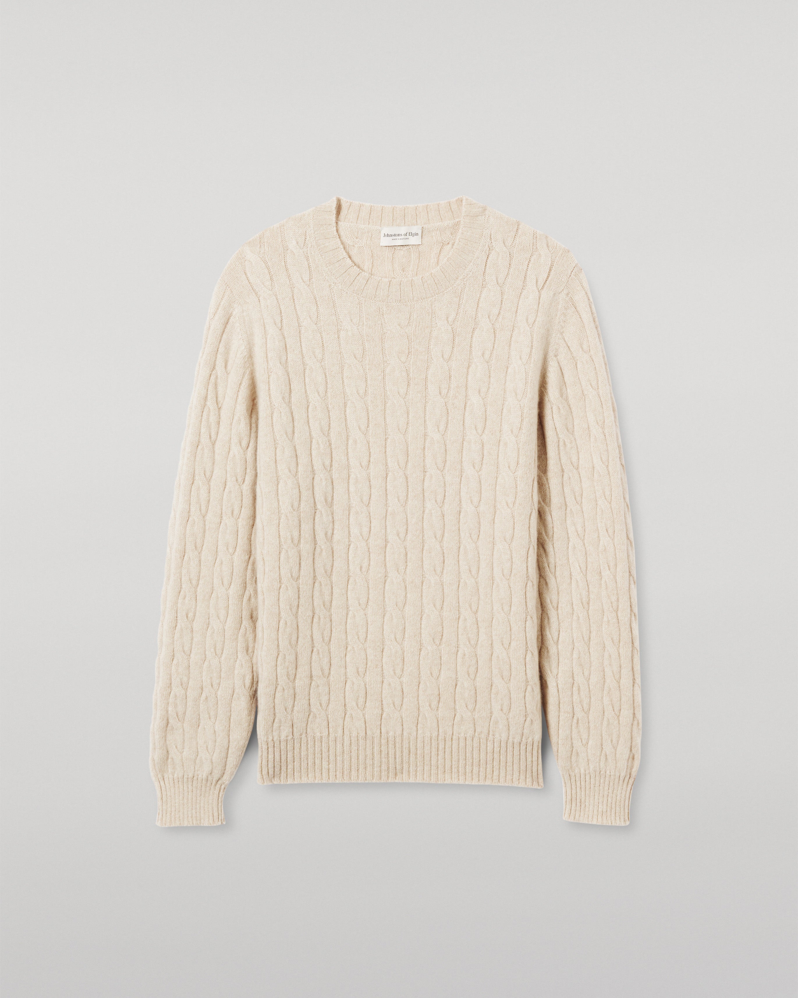 Johnstons of Elgin - Calder Natural Cable Cashmere Jumper
