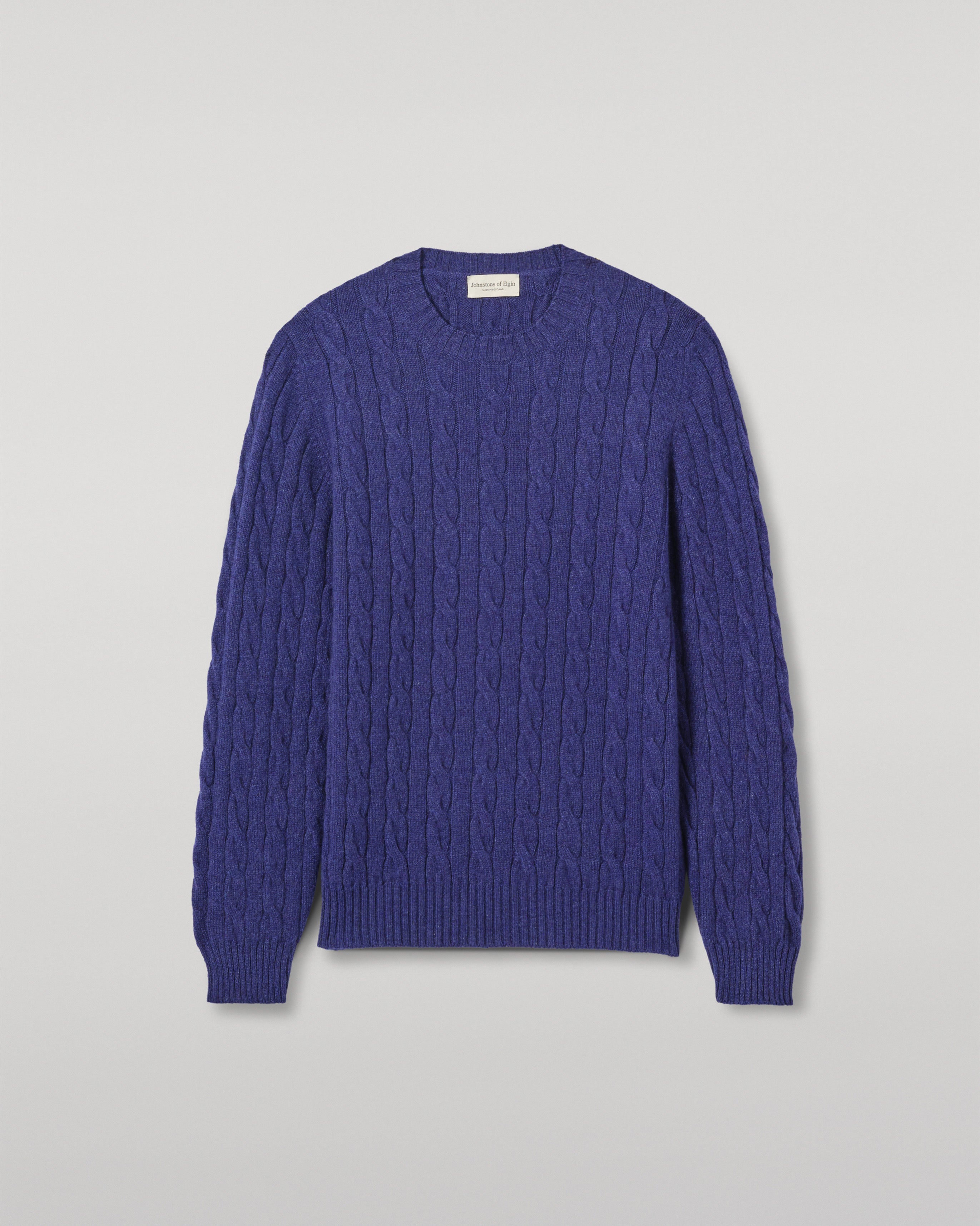 Johnstons of Elgin - Calder Blue Cable Cashmere Jumper