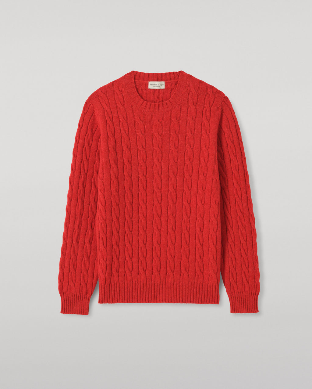 Johnstons of Elgin - Calder Red Cable Cashmere Jumper