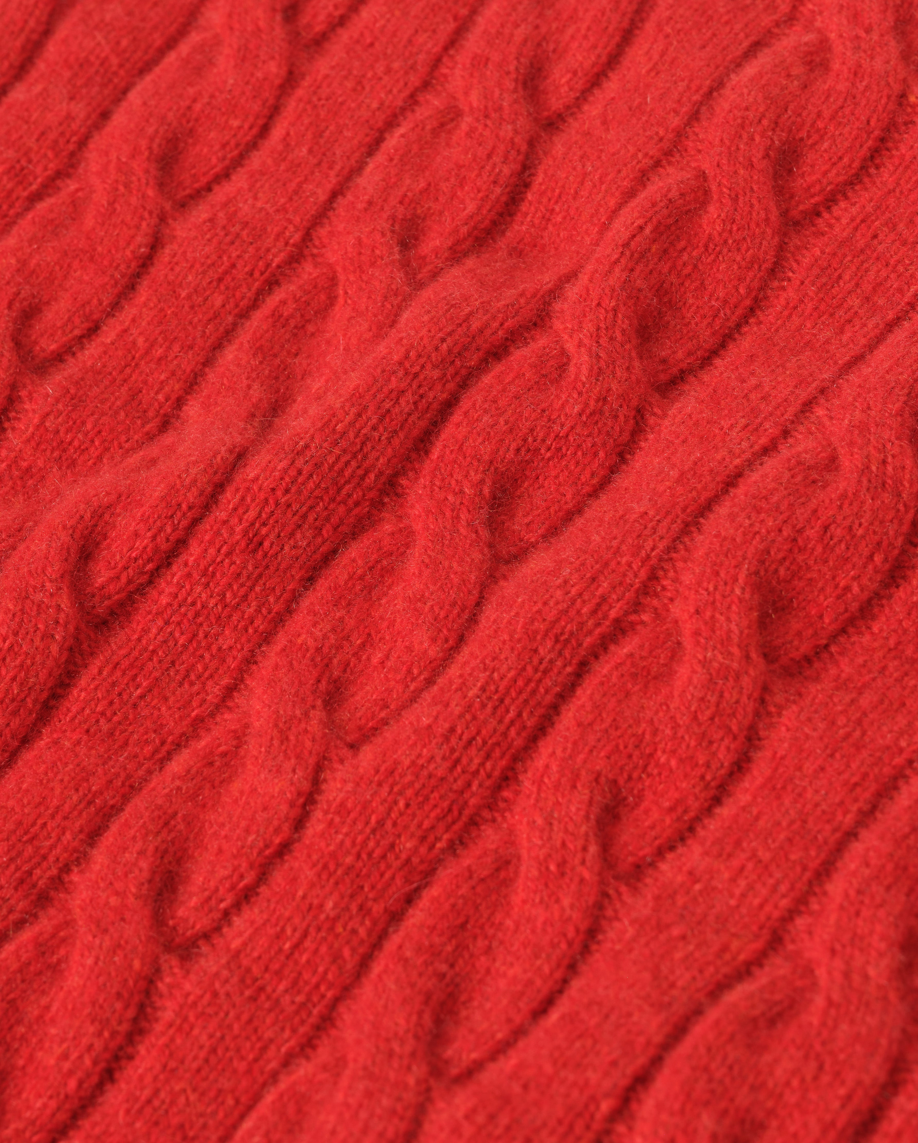 Johnstons of Elgin - Calder Red Cable Cashmere Jumper
