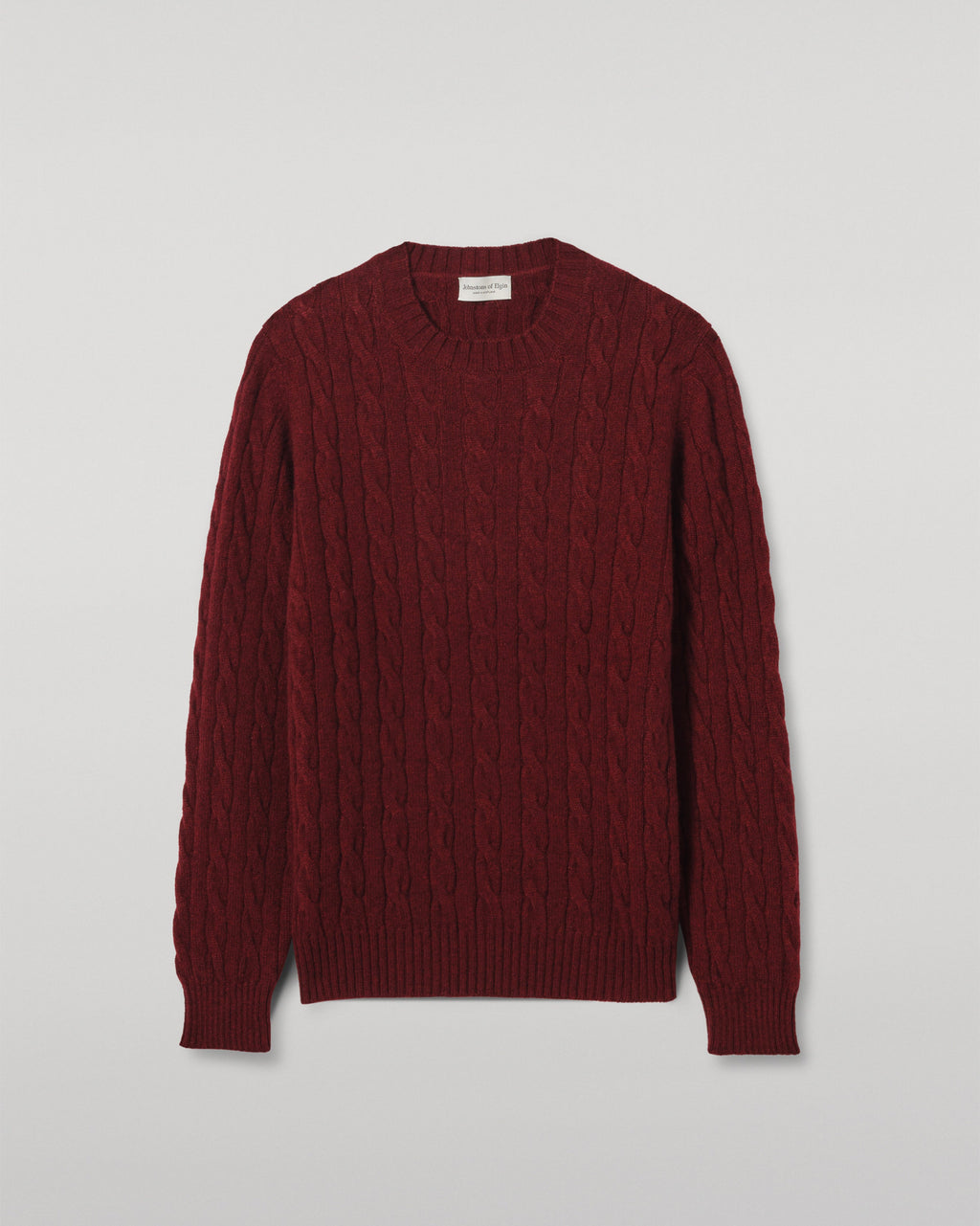 Johnstons of Elgin - Calder Dark Red Cable Cashmere Jumper